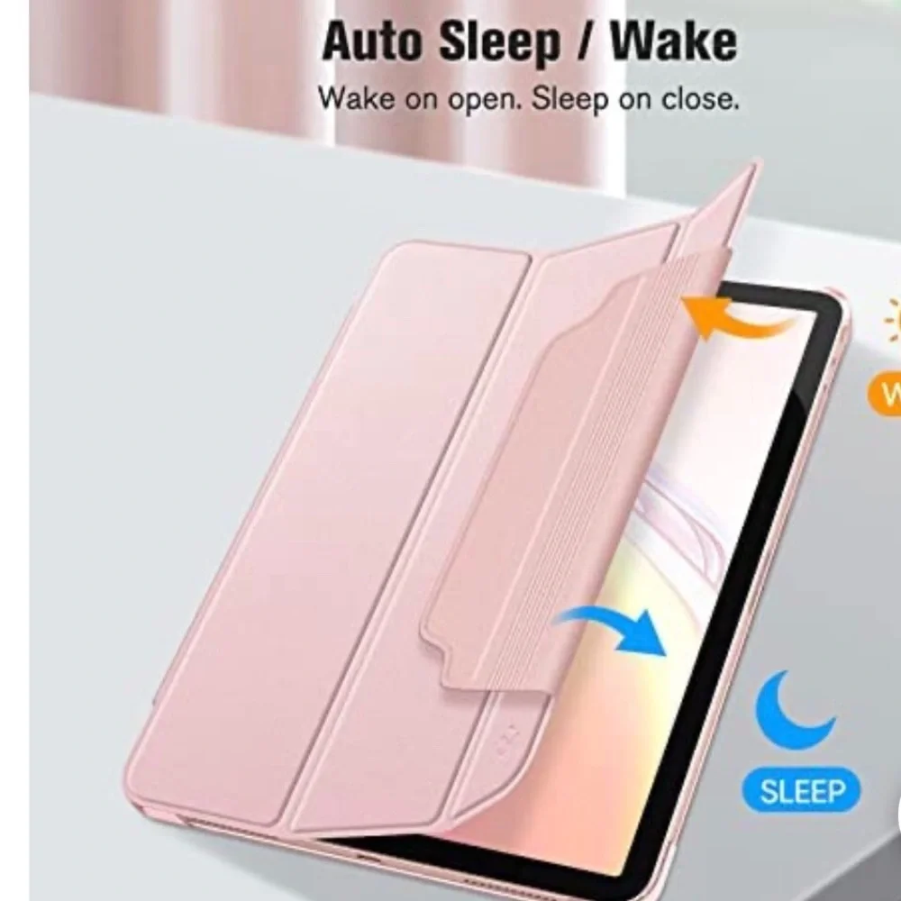 SlimShell Case for iPad Air [Magnetic Clasp] Lightweight Stand, Rose Gold